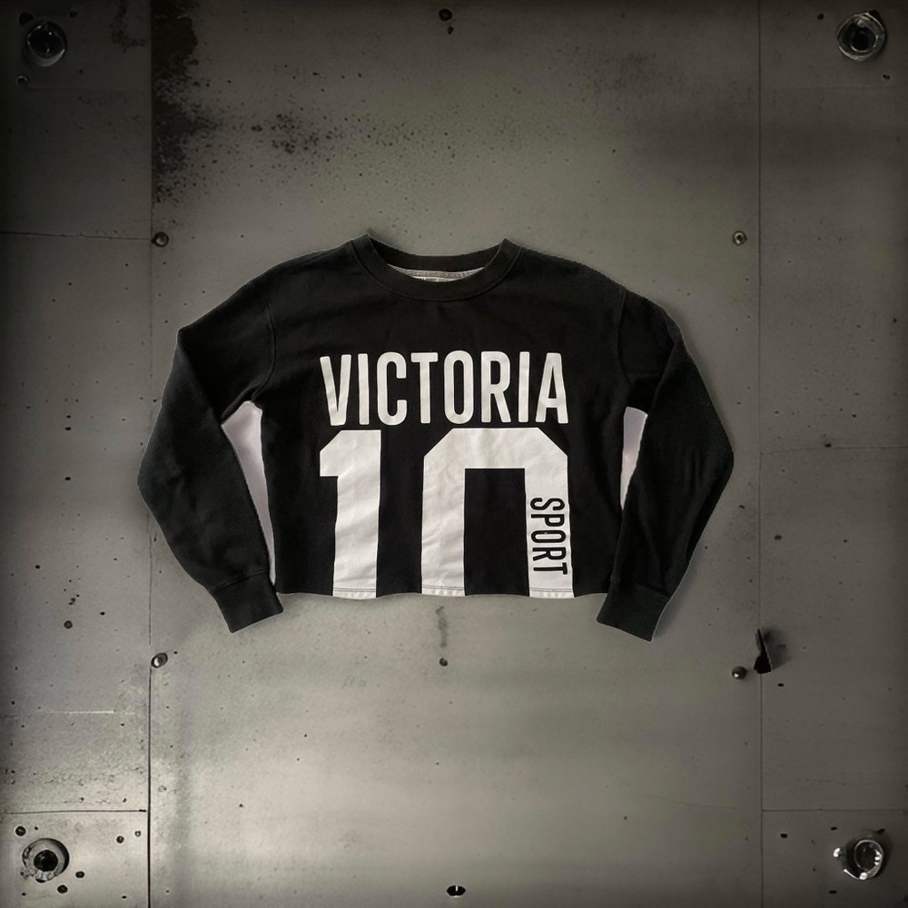 Victoria's Secret Black and White Crew Neck Sweater
